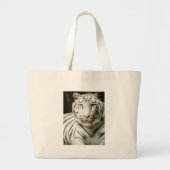 Witte tijgerstrandtas grote tote bag (Voorkant)