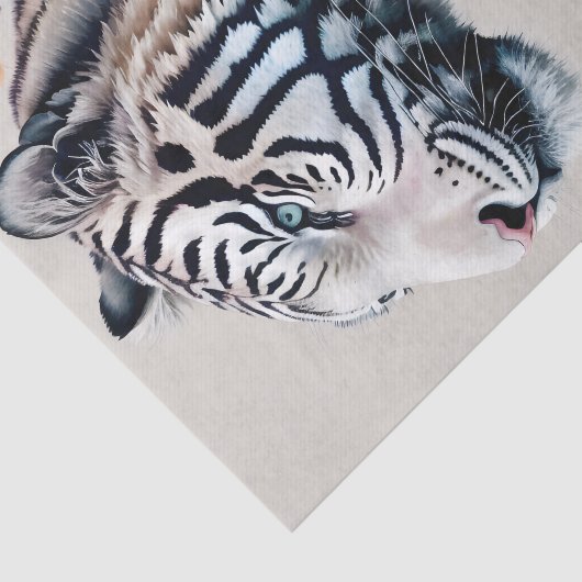 Witte tijgerstrepen bloemsierkunst tissuepapier (Detail)