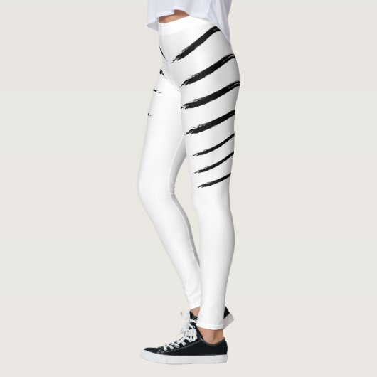 Witte tijgerstrepen Leggings (Links)