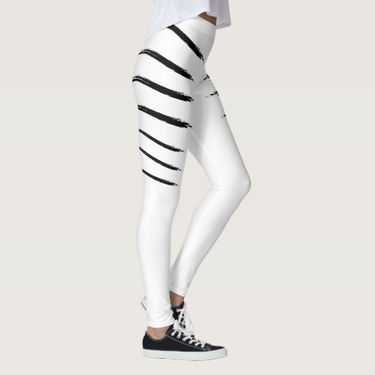 Witte tijgerstrepen Leggings (Rechts)