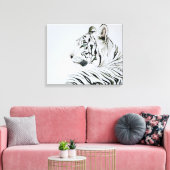 Witte tijgerWaterverf Canvas Afdruk (Insitu (Woonkamer))