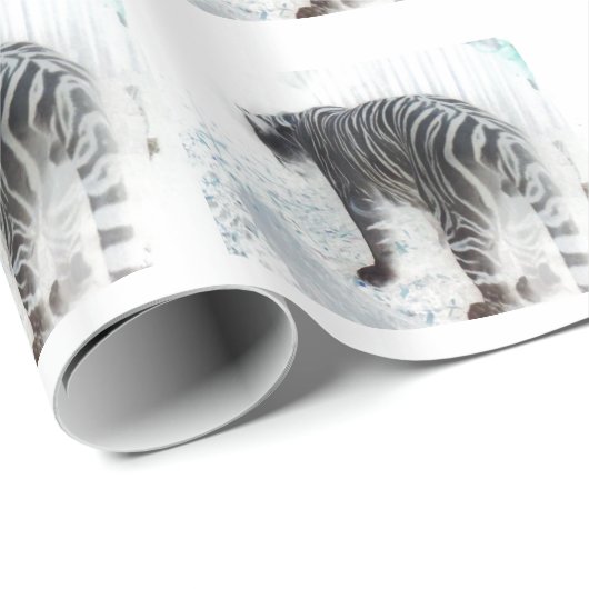 Witte tijgerwild cadeaupapier (Rol Hoek)