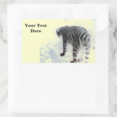 Witte tijgerwild rechthoekige sticker (Tas)