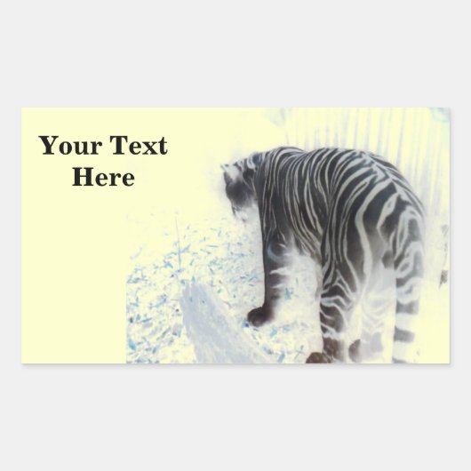Witte tijgerwild rechthoekige sticker (Voorkant)