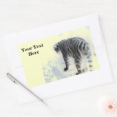 Witte tijgerwild rechthoekige sticker (Envelop)