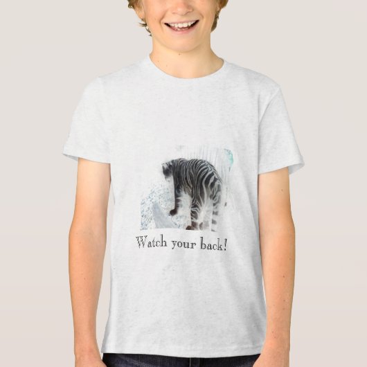 Witte tijgerwild Tri-Blend shirt (Voorkant)