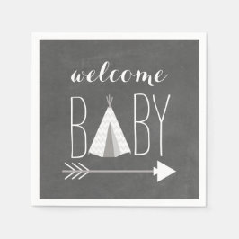 Witte Tipi Baby shower Papier servet