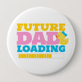 Witte Toekomst Papa Laden Meisje Duck Baby shower Ronde Button 4,0 Cm (Voorkant)