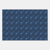 Witte tonijn in Egeïsche Zee op Marine Blauw in Gr Inpakpapier Vel (Voorkant 2)