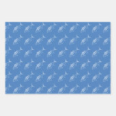 Witte tonijn in Pastel op Egeïsche Blauw in Groot Inpakpapier Vel (Voorkant 3)