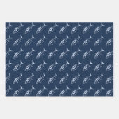 Witte tonijn in Pastel op Marine Blauw in Groot Inpakpapier Vel (Voorkant)