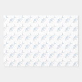 Witte tonijn in pastelblauw op wit in groot inpakpapier vel (Voorkant 3)