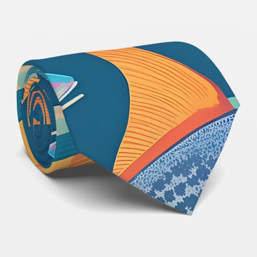 Witte tonijn regenboog kleurrijk patroon stropdas (Opgerold)