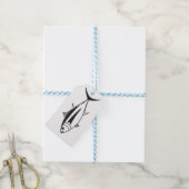 Witte tonijn Vis in zwart-wit Cadeaulabel (Met Touw)