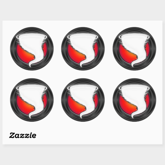 Witte tornado ronde sticker (Vel)