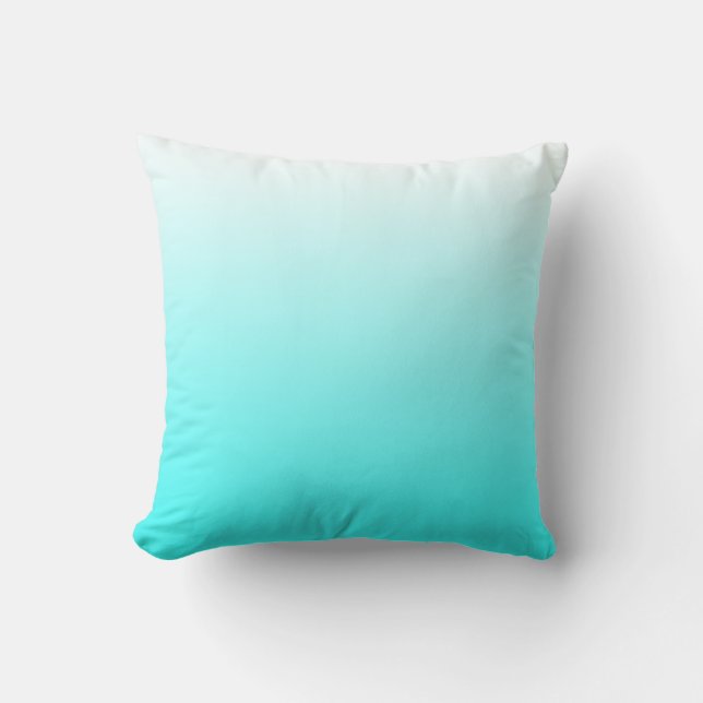 Witte tot Aqua Blue gradiënt Kussen (Voorkant)