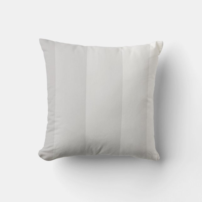 Witte tot grijze Ombre Stripe Sierkussen (Voorkant)