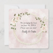 Witte Touw Met Hydrangea Boeketten Save The Date (Voorkant)