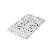 Witte Toy Poodle Schattige Cartoon Hond Badmat (Gekanteld)