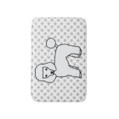 Witte Toy Poodle Schattige Cartoon Hond Badmat (Voorkant Verticaal)