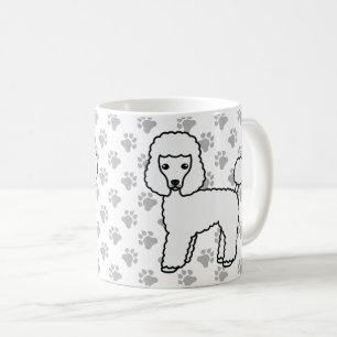 Witte Toy Poodle Schattige Cartoon Hond Koffiemok