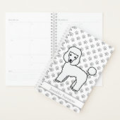Witte Toy Poodle Schattige Cartoon Hond & Tekst Planner (Display)