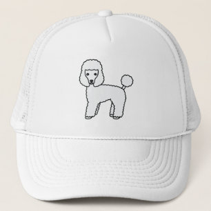 Witte Toy Poodle Schattige Cartoon Hond Trucker Pet