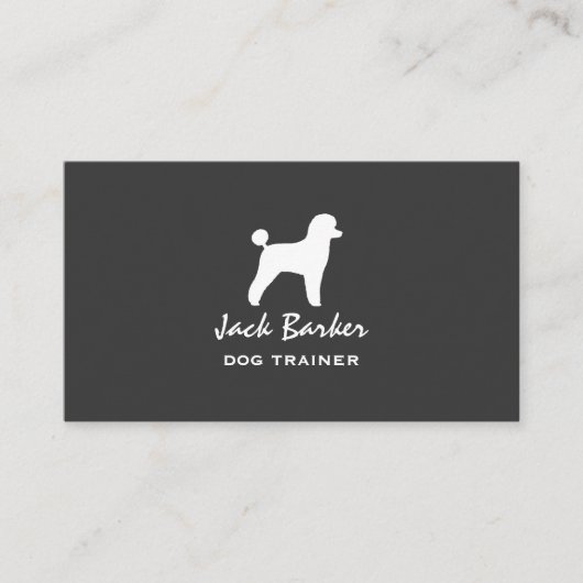 Witte Toy Poodle Silhouet Visitekaartje (Voorkant)