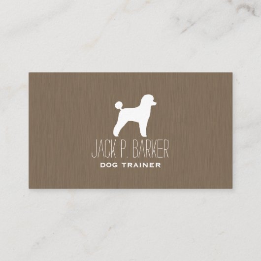 Witte Toy Poodle Silhouet Visitekaartje (Voorkant)