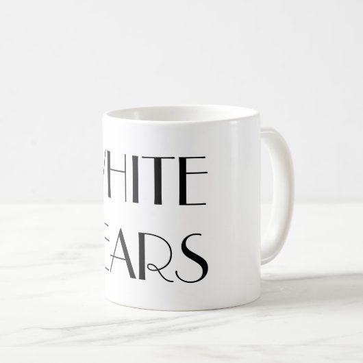 Witte tranen Mok in Fancy tekst (Voorkant rechts)