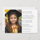 Witte Transparante Moderne Foto Graduation Party Aankondiging (Achterkant)