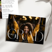 Witte Transparante Moderne Foto Graduation Party Aankondiging