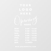 Witte Transparante Zakelijk Logo Openingstijden Raamsticker (Vel)