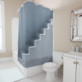 Witte trap douchegordijn (In situ)