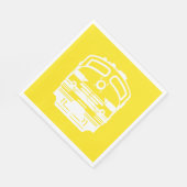 Witte Trein Motor Profiel op Gele Achtergrond Servet (Hoek)