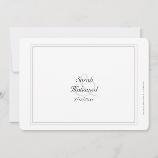 Witte trelle Moslimbruiloft Kaart (Achterkant)