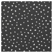 Witte Trendy Abstracte Stippen op Chic Black Stof (Close Up)