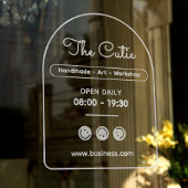 Witte trendy decalcoman voor handgemaakte winkelpu raamsticker