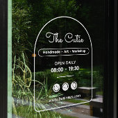 Witte trendy sticker voor ambachtelijke winkelpui