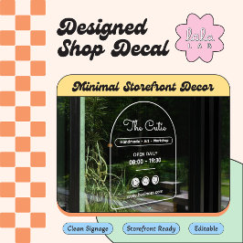 Witte trendy sticker voor ambachtelijke winkelpui