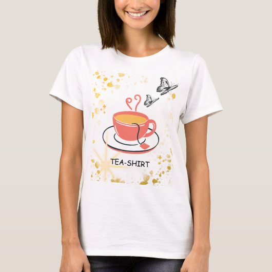 Witte trendy T-shirt voor vrouwen (Voorkant)