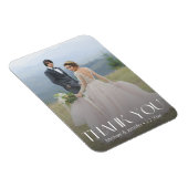 witte trendy typografie trouwfoto dank u magneet (Rechterzijde)