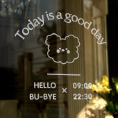 Witte trendy welkom venstersticker voor coffeeshop raamsticker