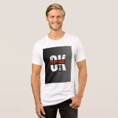 Witte Tri-Blend T-shirt met eenvoudig ontwerp. (Voorkant volledig)