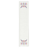 Witte Tribal Bull schedel en veren Korte Tafelloper (Voorkant)