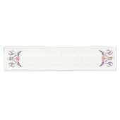 Witte Tribal Bull schedel en veren Korte Tafelloper (Horizontaal)