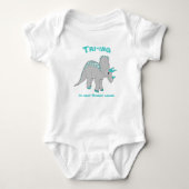 Witte Triceratops Baby Boy Bodysuit (Voorkant)