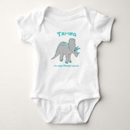 Witte Triceratops Baby Boy Bodysuit