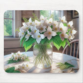 Witte triljoenen in een  glazen pot muismat (Voorkant)