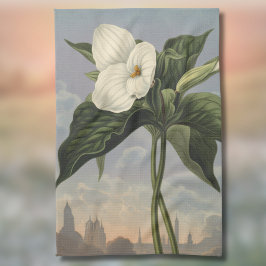 Witte Trillium Bloem in stijl van Temple of Flora Theedoek